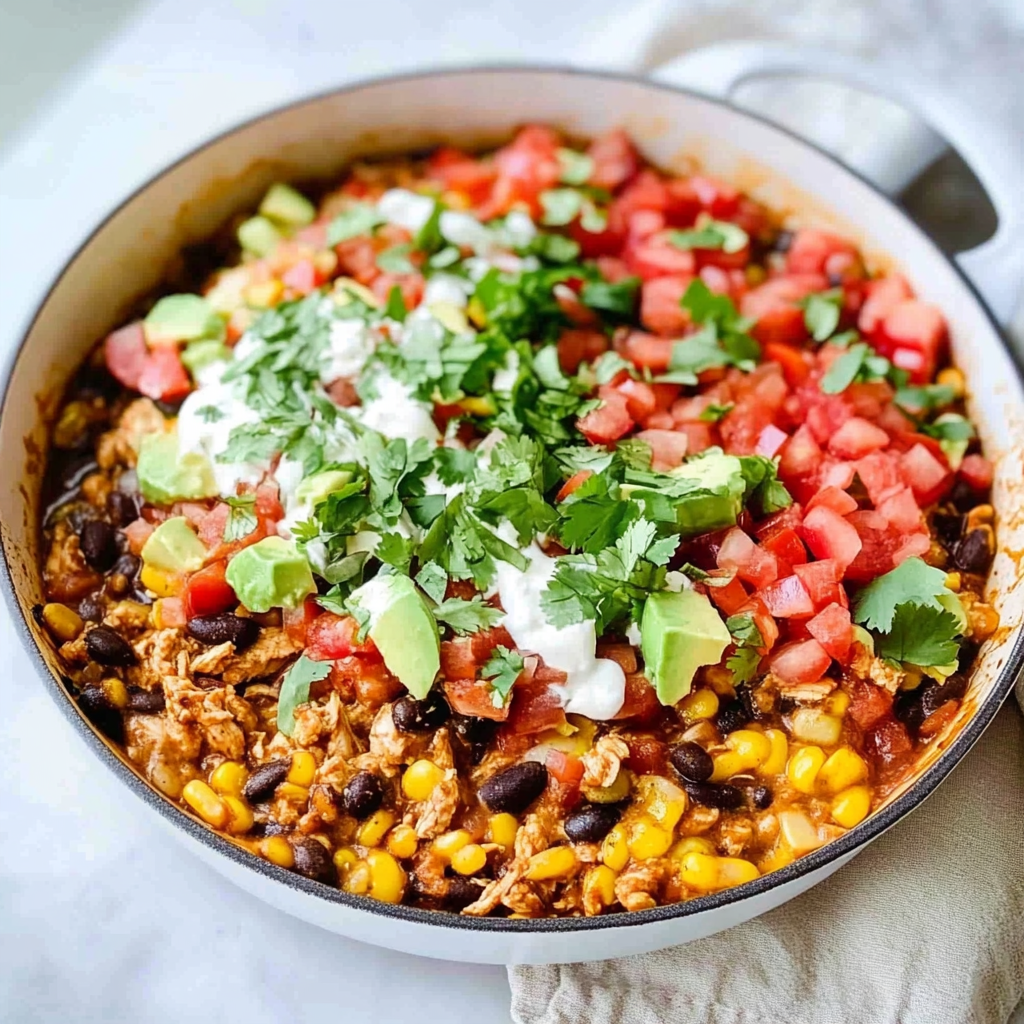 Easy One Pan Chicken Burrito Bowl Ready in 30 Minutes