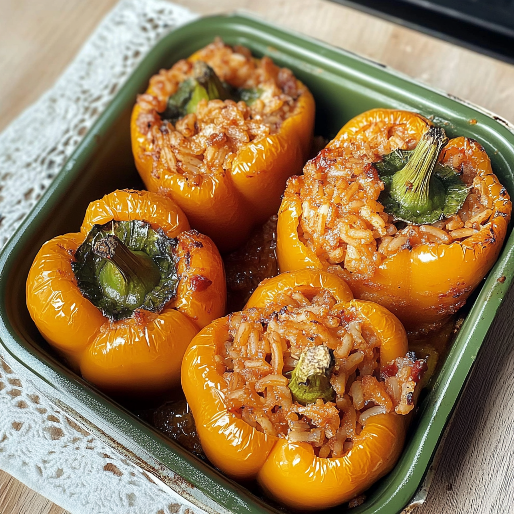 Stuffed Bell Peppers with Rice Veggies Healthy Flavorful and Easy to Make