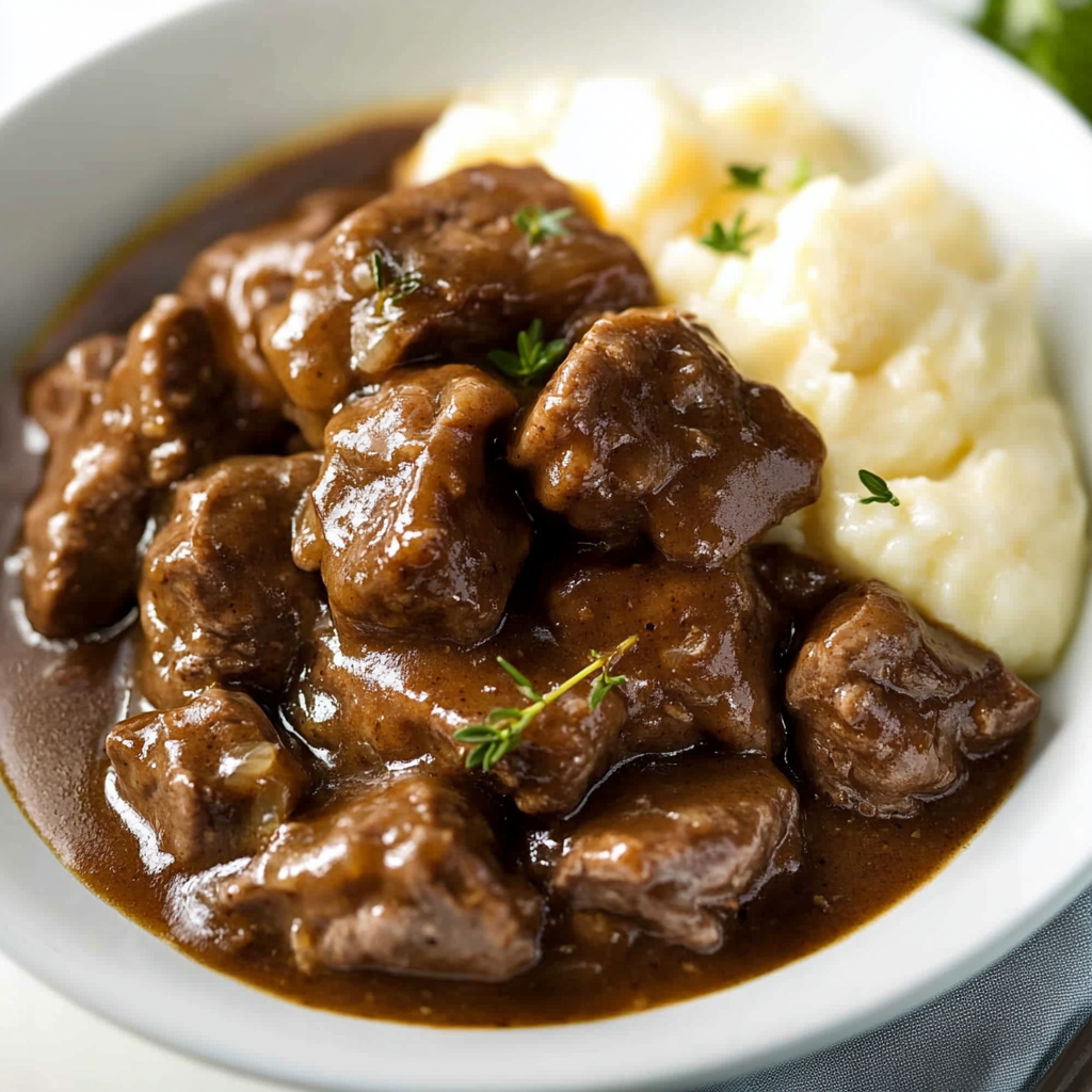 Savory Beef Tips and Gravy Recipe for Comforting Meals 1 beef tips and gravy featured