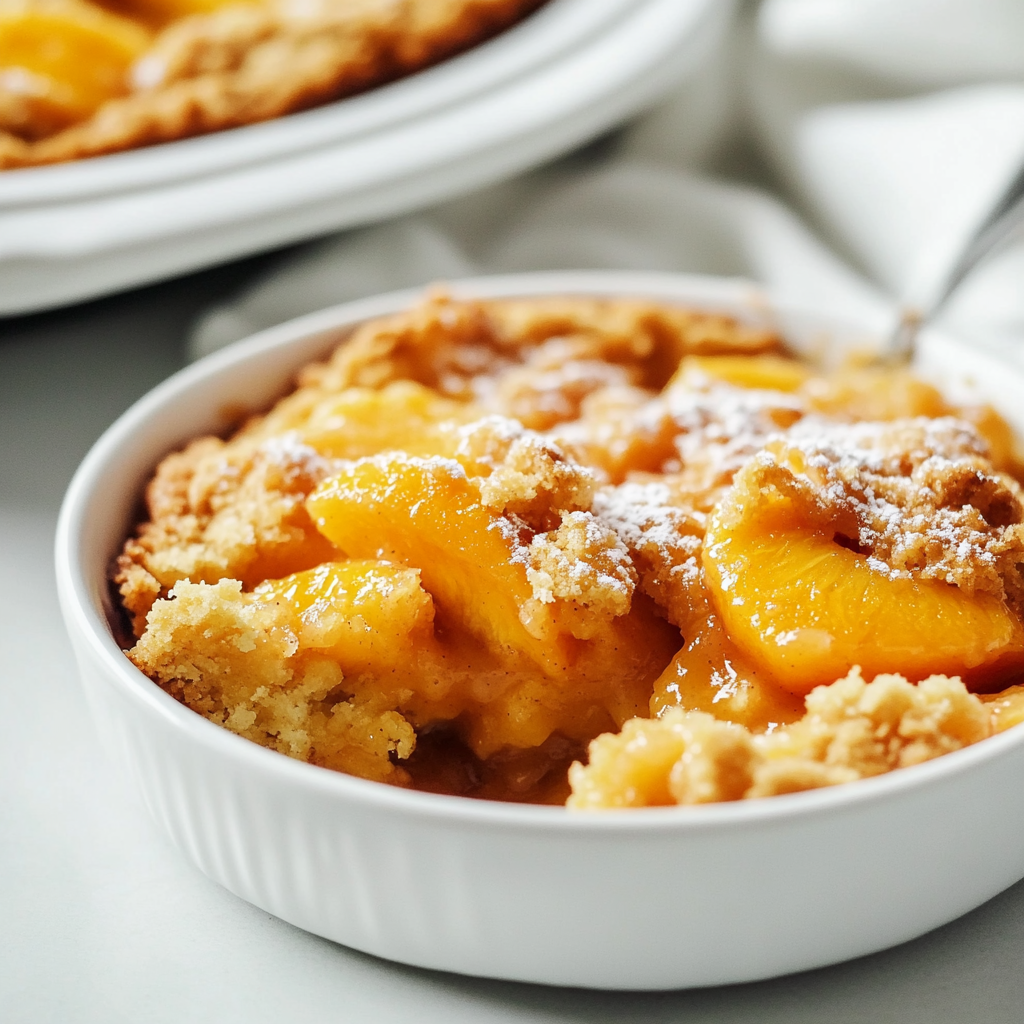 Easy Peach Cobbler Dump Cake: Irresistible Summer Delight 1 peach cobbler dump cake featured